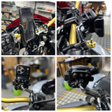Offset Perch Mount Kit Phone Carrier Mount Holder One-Touch Quick Lock Stand For Harley Honda Kawasaki Victory Yamaha BMW - pazoma