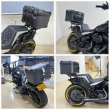 Aluminum Top Cases Rear Luggage Tail Box W/Mounting Plate Bracket for Harley Softail M8 Fat Bob 114 FXFB FXFBS 2018-2025 - pazoma