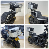 Aluminum Top Cases Rear Luggage Tail Box W/Mounting Plate Bracket for Harley Softail M8 Fat Bob 114 FXFB FXFBS 2018-2025 - pazoma