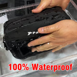 Pazoma 100% Waterproof Motorcycle Handlebar T-Bar Bag Storage with Airtight Zipper for All-Weather Riding for Harley Dyna Softail - pazoma