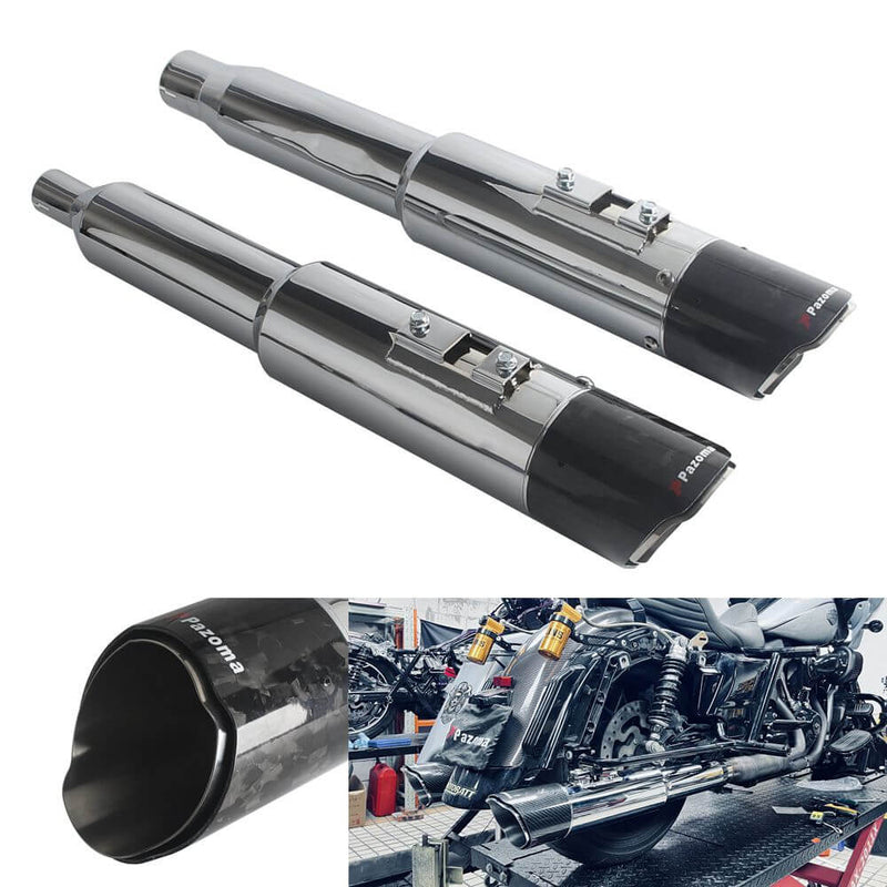 Performance Bagger 4.5" Carbon Slash Cut Slip-On Mufflers Exhaust For Harley Touring 2017-2026 M8 FL