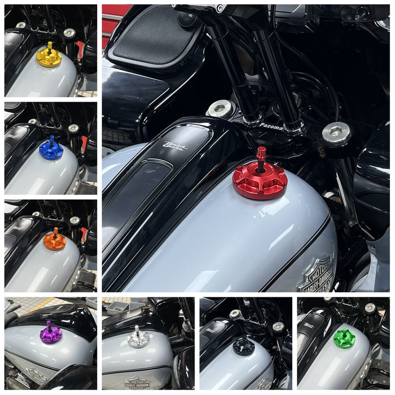 Performance Bagger Club Style MX Style CNC Fuel Tank Gas Cap for Harley Touring Softail Dyna Sportster Road Glide Street Glide Low Rider S ST - pazoma
