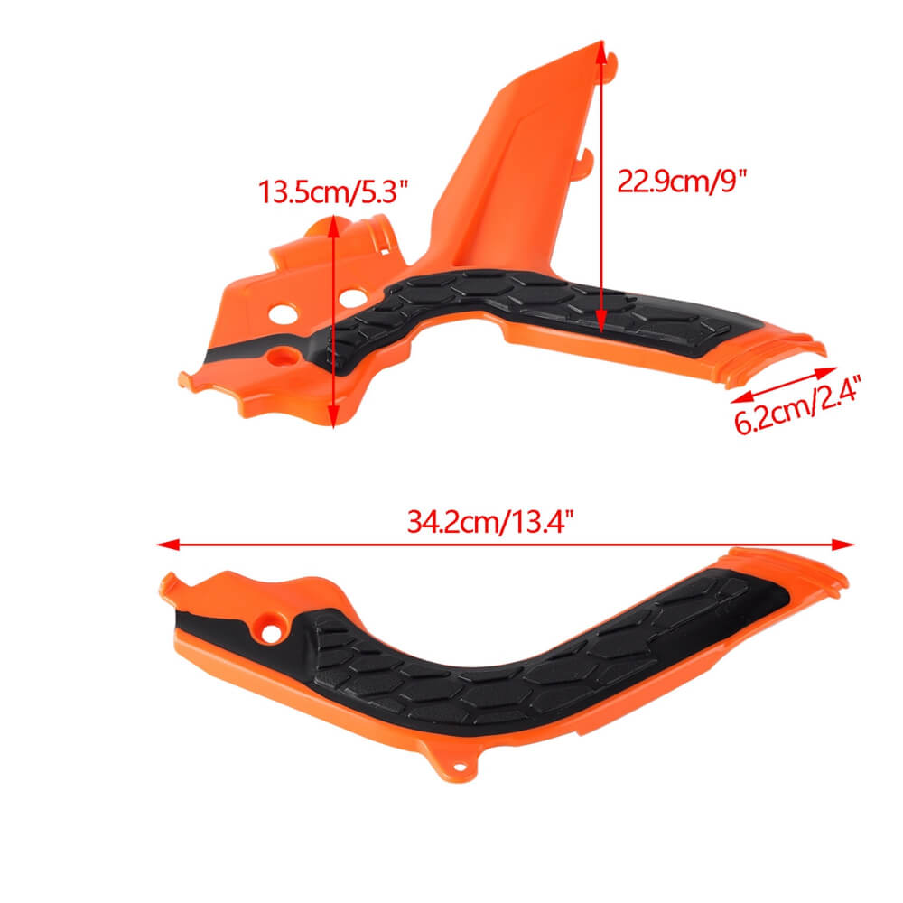 Protection Cadre X-Grip Frame Guards Couvre Chassis Covers For KTM EXC EXC-F XC-W XCF-W 150 250 300 350 450 500 TPI 2020-2023 Black & Orange - pazoma