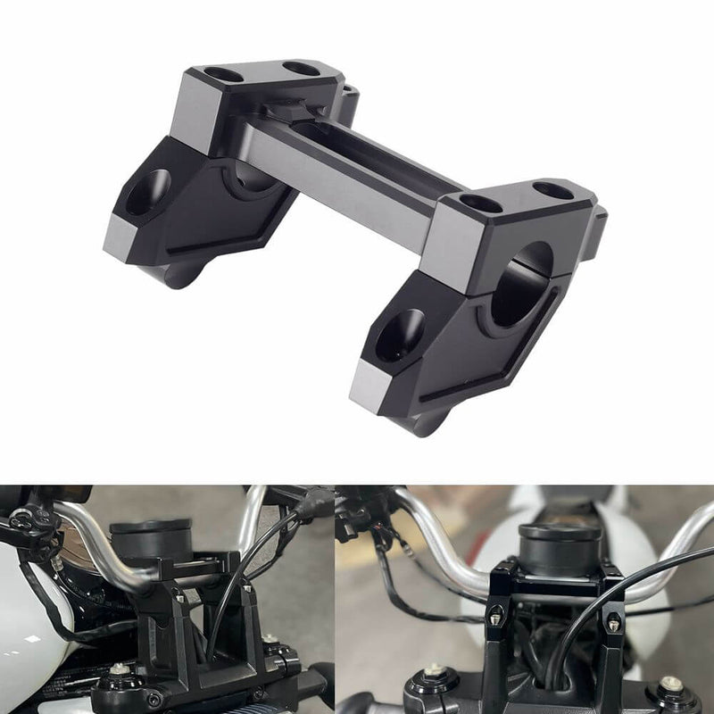 Pull Back Riser W/ Top Clamp Cover Kit Handlebar Conversion from 25.4mm to 31.8mm For Harley Sportster S 1250 RH1250S 2021-2025 - pazoma