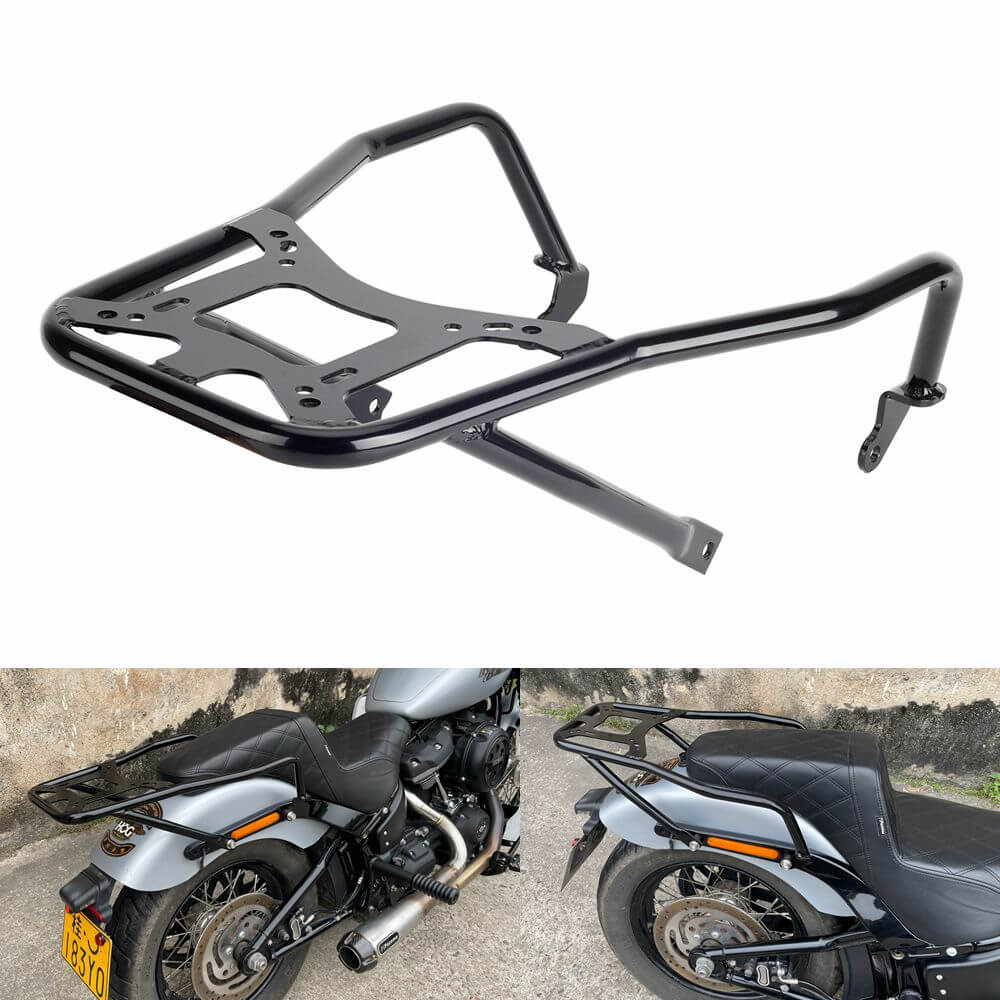 Rear Luggage Rack Carrier Top Case Mount Bracket Passenger Grab Handle Bars For Harley M8 Softail Street Bob Standard FXBB FXBBS FXST 2018-2023 - pazoma