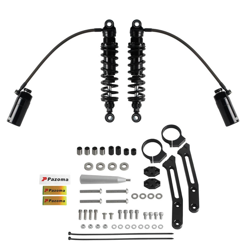 2014-2025 Harley Touring Road King Street Electra Road Glide Remote Reservoir Rear Suspension Adjustable Shocks FLHX FLHR FLTRX FLTRU FLHTK - pazoma