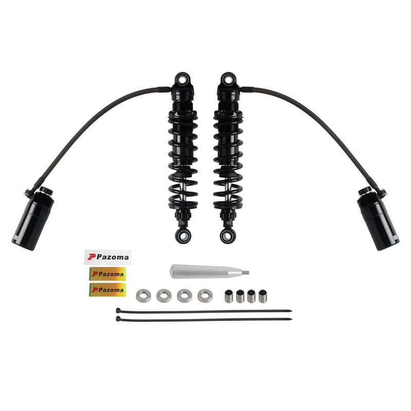 Remote Reservoir 13" Rear Suspension Adjustable Twin Shock Absorbers for Harley Davidson Touring FL 1990- Without Mounts - pazoma