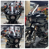 ST Style Front Headlight Fairing W/Windshield & Bracket Set For Harley M8 Softail Low Rider S 117 FXLRS 2022-2025 - pazoma