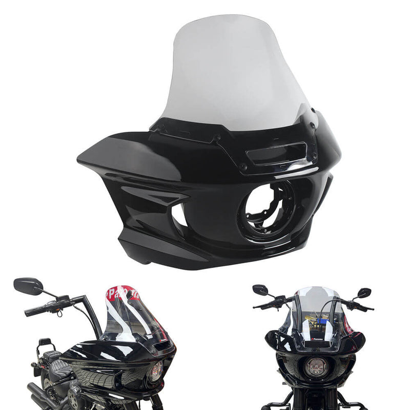 ST Style Front Headlight Fairing W/Windshield & Bracket Set For Harley M8 Softail Street Bob Standard Low Rider S FXLR FXBB FXST 2018- - pazoma