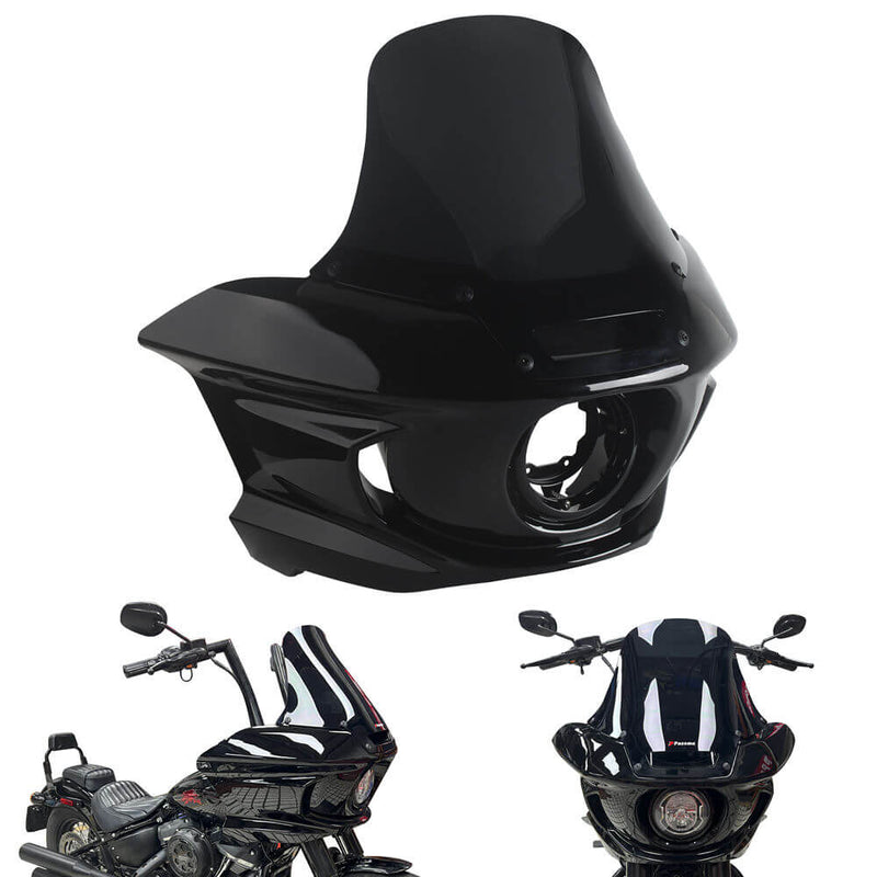 ST Style Front Headlight Fairing W/Windshield & Bracket Set For Harley M8 Softail Street Bob Standard Low Rider S FXLR FXBB FXST 2018- - pazoma
