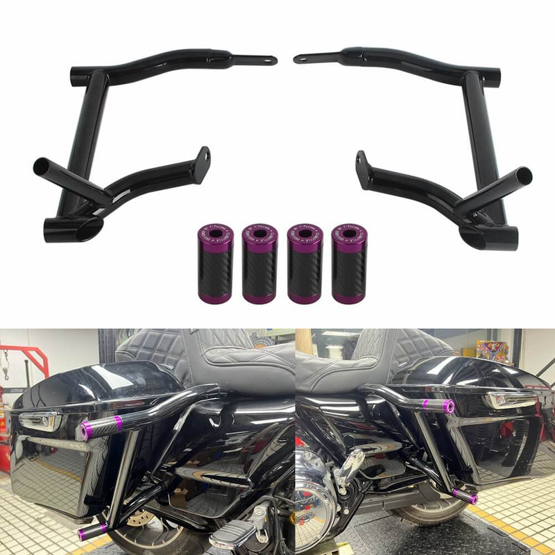 Rear Performance Crash Bar Saddlebags Guards For '14-'25 Harley Touring Street Glide Road Glide Road King Electra Ultra FLHT FLHX - pazoma