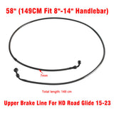 Extended Length Upper Stainless Braided Brake Line For Harley Road Glide Special Ultra Limited CVO ST FLTRXS 15-23 - pazoma