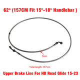 Extended Length Upper Stainless Braided Brake Line For Harley Road Glide Special Ultra Limited CVO ST FLTRXS 15-23 - pazoma