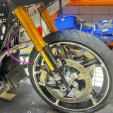 Stainless Steel Finish Replacement Front Axle Kit for Harley Touring Screamin’ Eagle X Öhlins Inverted Fork Legs PN 45400392 and 45400393