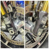 Stainless Steel Finish Replacement Front Axle Kit for Harley Touring Screamin’ Eagle X Öhlins Inverted Fork Legs PN 45400392 and 45400393