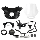 ST Style Front Fairing W/Slim Line 5 3/4" LED Headlight For Harley Dyna Low Rider Street Bob Super Glide Fat Bob 06-17 - pazoma