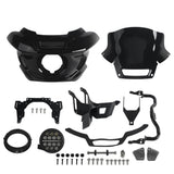 ST Style Front Fairing W/Slim Line 5 3/4" LED Headlight For Harley Dyna Low Rider Street Bob Super Glide Fat Bob 06-17 - pazoma