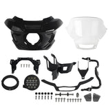 ST Style Front Fairing W/Slim Line 5 3/4" LED Headlight For Harley Dyna Low Rider Street Bob Super Glide Fat Bob 06-17 - pazoma