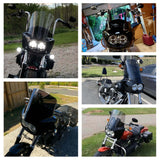 2008-2017 Harley Dyna Fat Bob FXDF Dual Headlight Fairing Windshield w/ Headlight Relocation Block Club Style Front Fairing - pazoma