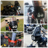 2008-2017 Harley Dyna Fat Bob FXDF Dual Headlight Fairing Windshield w/ Headlight Relocation Block Club Style Front Fairing - pazoma