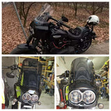 2008-2017 Harley Dyna Fat Bob FXDF Dual Headlight Fairing Windshield w/ Headlight Relocation Block Club Style Front Fairing - pazoma