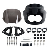 2008-2017 Harley Dyna Fat Bob FXDF Dual Headlight Fairing Windshield w/ Headlight Relocation Block Club Style Front Fairing