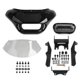 20up Harley Softail Low Rider S 114 117 FXLRS Club Style Headlight Shark Fairing Front Mask w/LED Headlamp DRL Turn Signal - pazoma
