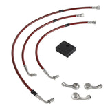 Extended Length Upper Lower Brake Line w/ABS Master Cylinder For Harley Dyna Fat Bob Low Rider 2012-2017