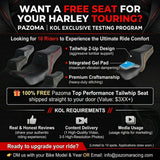 Top Performance Tail-Flick Seats Step 2-Up Gel Pad Seat for 2008-2023 Harley Touring FL Road Glide Street Glide Road King - pazoma