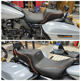 Top Performance Tail-Flick Seats Step 2-Up Gel Pad Seat for 2008-2025 Harley Touring FL Road Glide Street Glide Road King - pazoma