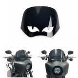 11" Headlight Fairing Black Smoke Eye Shape Vented Windshield Replacement Windscreen For Harley - pazoma