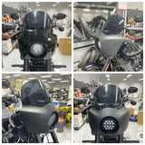 11" Headlight Fairing Black Smoke Eye Shape Vented Windshield Replacement Windscreen For Harley - pazoma