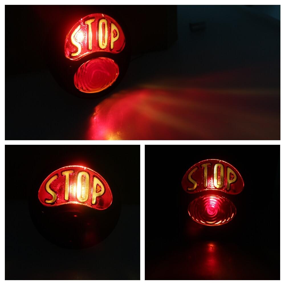 "STOP" Script Brake Taillight 1928-1932 Ford Model A Duolamp Tail Light For Harley Bobber Chopper Cafe Racer Old School - pazoma