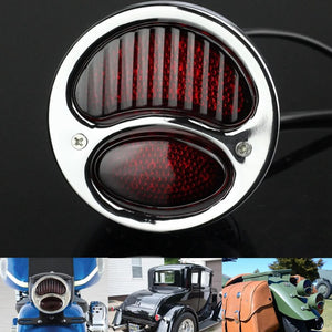 1928-1931 Ford Model A DUOLAMP LED Tail Light Harley Chopper Bobber Vintage Old Cafe Racer Motorcycle HD Brake Stop Light - pazoma