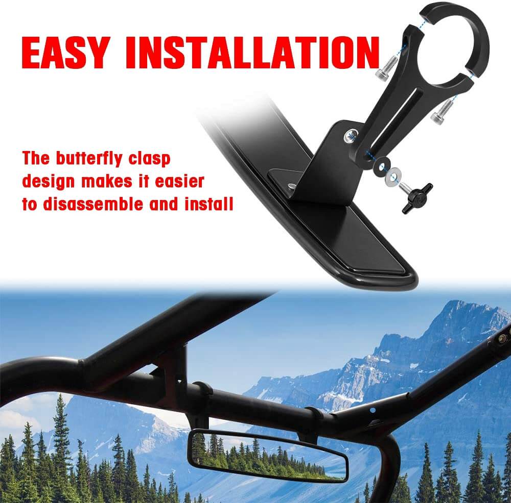 15" Ultra Clear SXS UTV Mirror with 1.75" Clamps Convex Design Compatible with Polaris RZR 800 900 1000 Turbo PRO XP Pioneer 1000 Arctic Cat Wildcat - pazoma