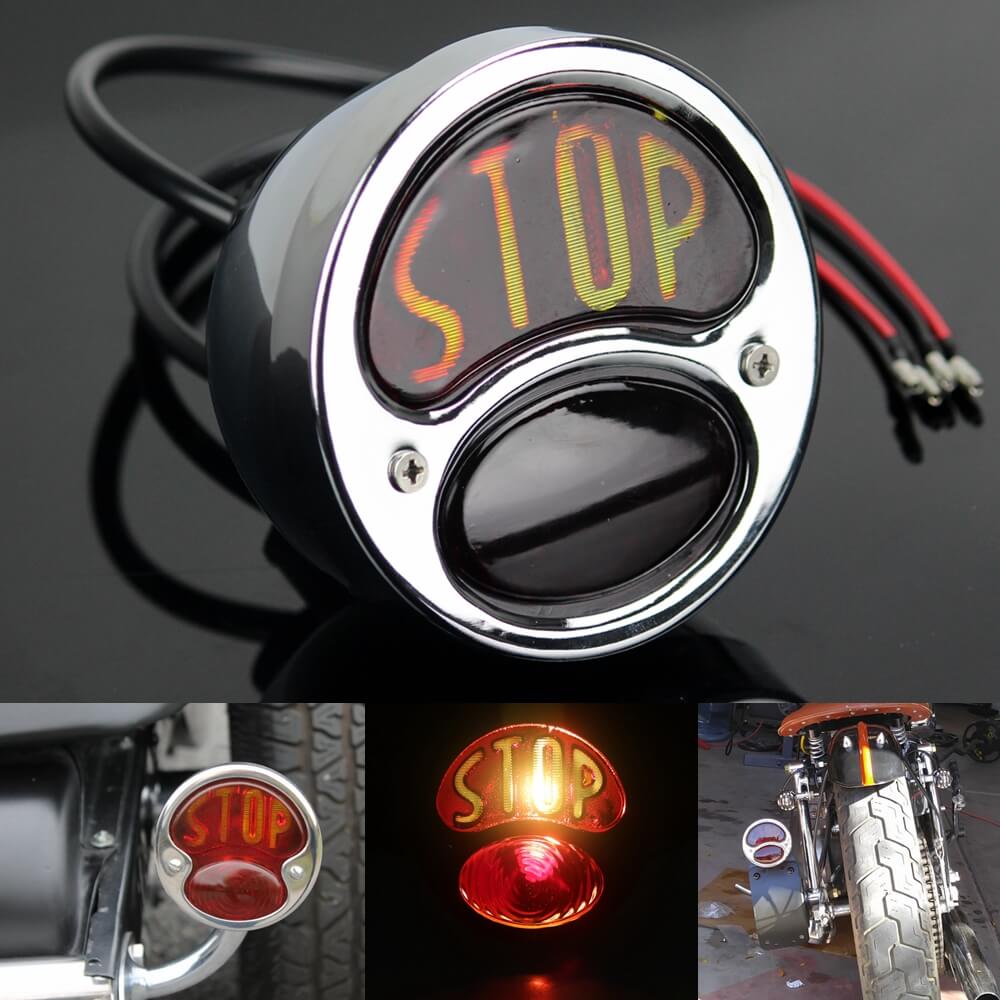 Universal Motorcycle Mini Bates Style LED Brake Stop Tail Light Lamp For  Harley Chopper Bobber Cafe Racer Vintage old school Scrambler Racer Custom  – pazoma