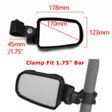 UTV Universal Rear View Side Mirrors Reflector Left Right Adjustable Racing Rearview Mirror For Polaris RZR Can Am Terrain RZR  1.75″ Round Tube - pazoma