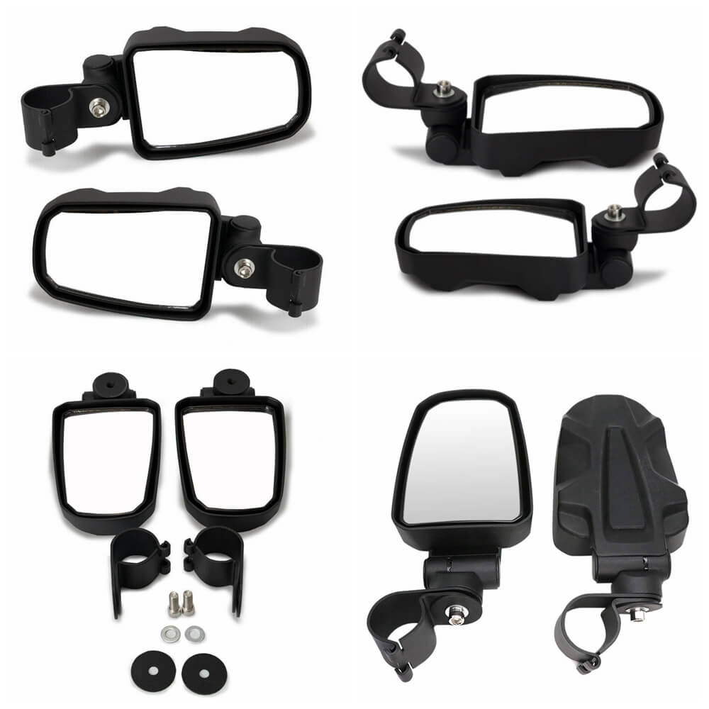 UTV Cast Aluminium Pursuit Side View Mirror Compatible for Yamaha Viking Honda Talon Kawasaki Mule Kubota RTV1100  2 inches Roll Cage Pair - pazoma