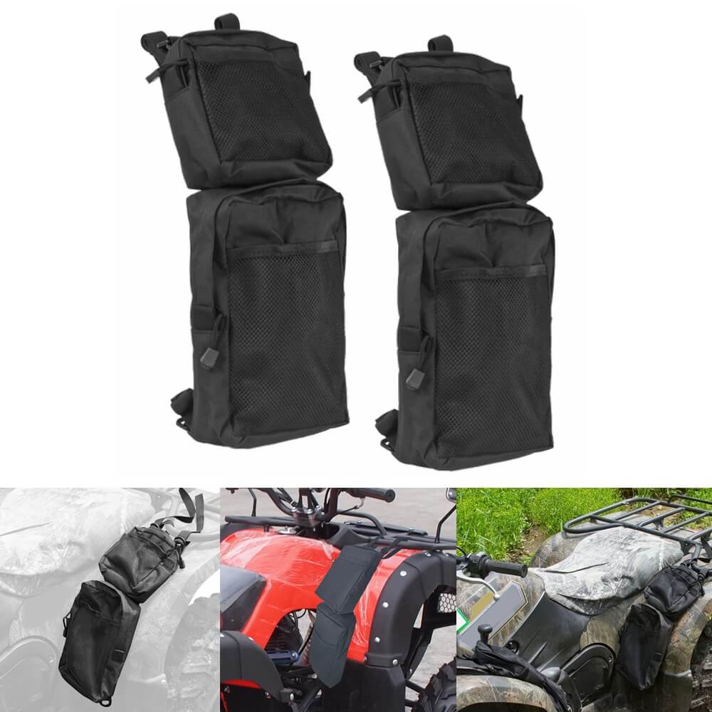 Universal Black ATV UTV Fender Bags Saddle Bag Luggage Storage