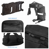 ATV UTV 4-Wheeler Universal Big Horn Fender Bag Black Waterproof Cargo Luggage Storage Pack Hunting Side Bags Zipper Pockets 600D - pazoma