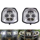 ATV UTV LED Headlight Chrome Front High & Low Beam Lights For Yamaha YXZ1000R YXZ10 EPS SS SE Grizzly EPS 4WD YFM70 Wolverine X4 X2 YXE85 16-20 - pazoma