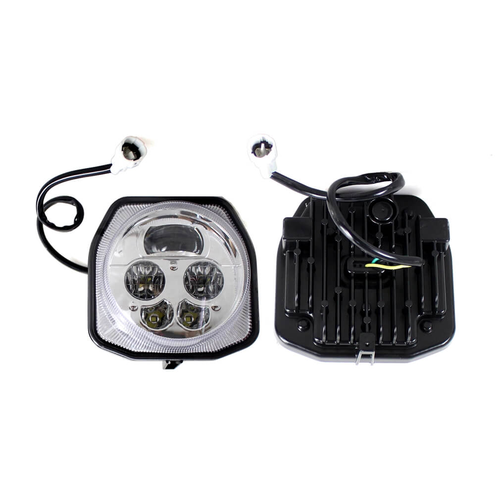ATV UTV LED Headlight Chrome Front High & Low Beam Lights For Yamaha YXZ1000R YXZ10 EPS SS SE Grizzly EPS 4WD YFM70 Wolverine X4 X2 YXE85 16-20 - pazoma