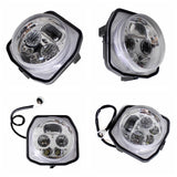 ATV UTV LED Headlight Chrome Front High & Low Beam Lights For Yamaha YXZ1000R YXZ10 EPS SS SE Grizzly EPS 4WD YFM70 Wolverine X4 X2 YXE85 16-20 - pazoma