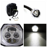 ATV UTV LED Headlight Chrome Front High & Low Beam Lights For Yamaha YXZ1000R YXZ10 EPS SS SE Grizzly EPS 4WD YFM70 Wolverine X4 X2 YXE85 16-20 - pazoma