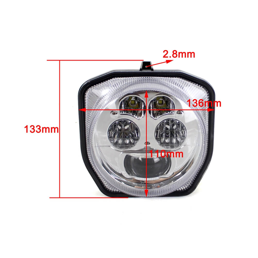 ATV UTV LED Headlight Chrome Front High & Low Beam Lights For Yamaha YXZ1000R YXZ10 EPS SS SE Grizzly EPS 4WD YFM70 Wolverine X4 X2 YXE85 16-20 - pazoma