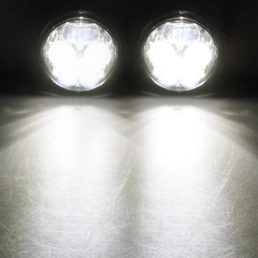 ATV UTV LED Headlight Chrome Front High & Low Beam Lights For Yamaha YXZ1000R YXZ10 EPS SS SE Grizzly EPS 4WD YFM70 Wolverine X4 X2 YXE85 16-20 - pazoma
