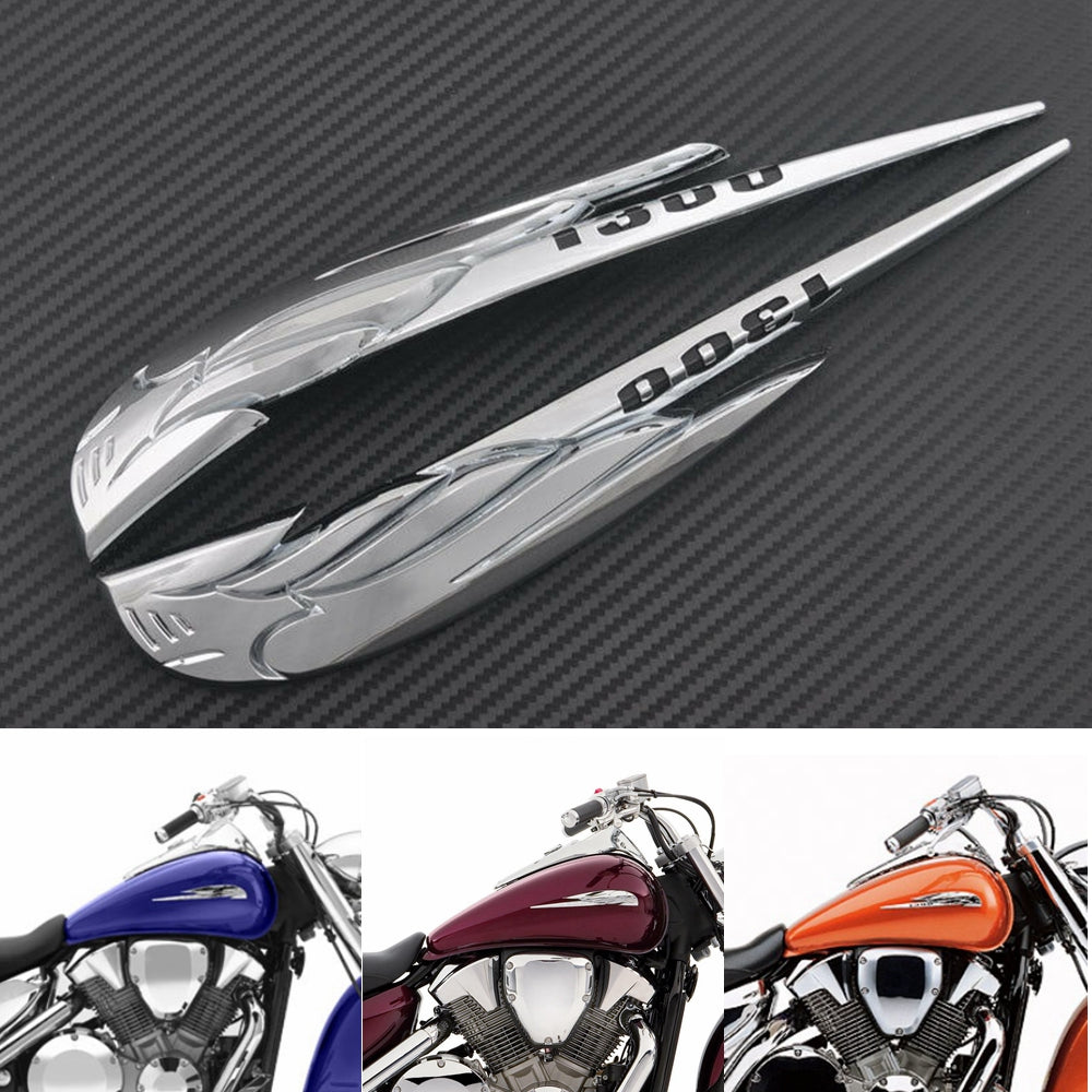 HONDA VTX1300 VTX 1300 C R S T Chrome ABS Fuel Gas Tank Emblem Badge Decoration 3D Decals Stickers - pazoma
