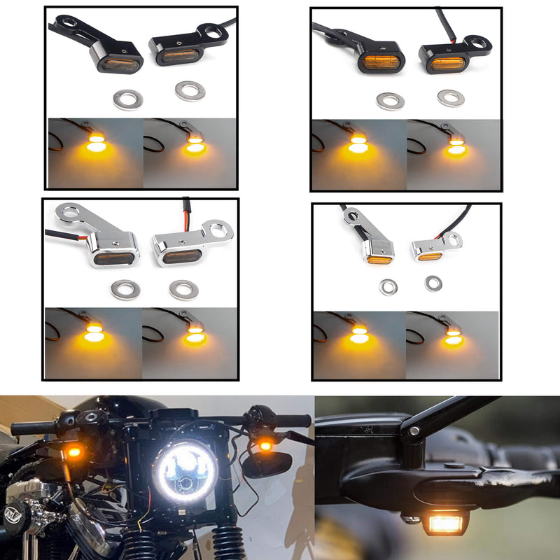 Harley Sportster 883 XL1200 Brake Clutch Lever Turn Signal Indicators Light E Mark Mini LED Signal Lamp Light - pazoma