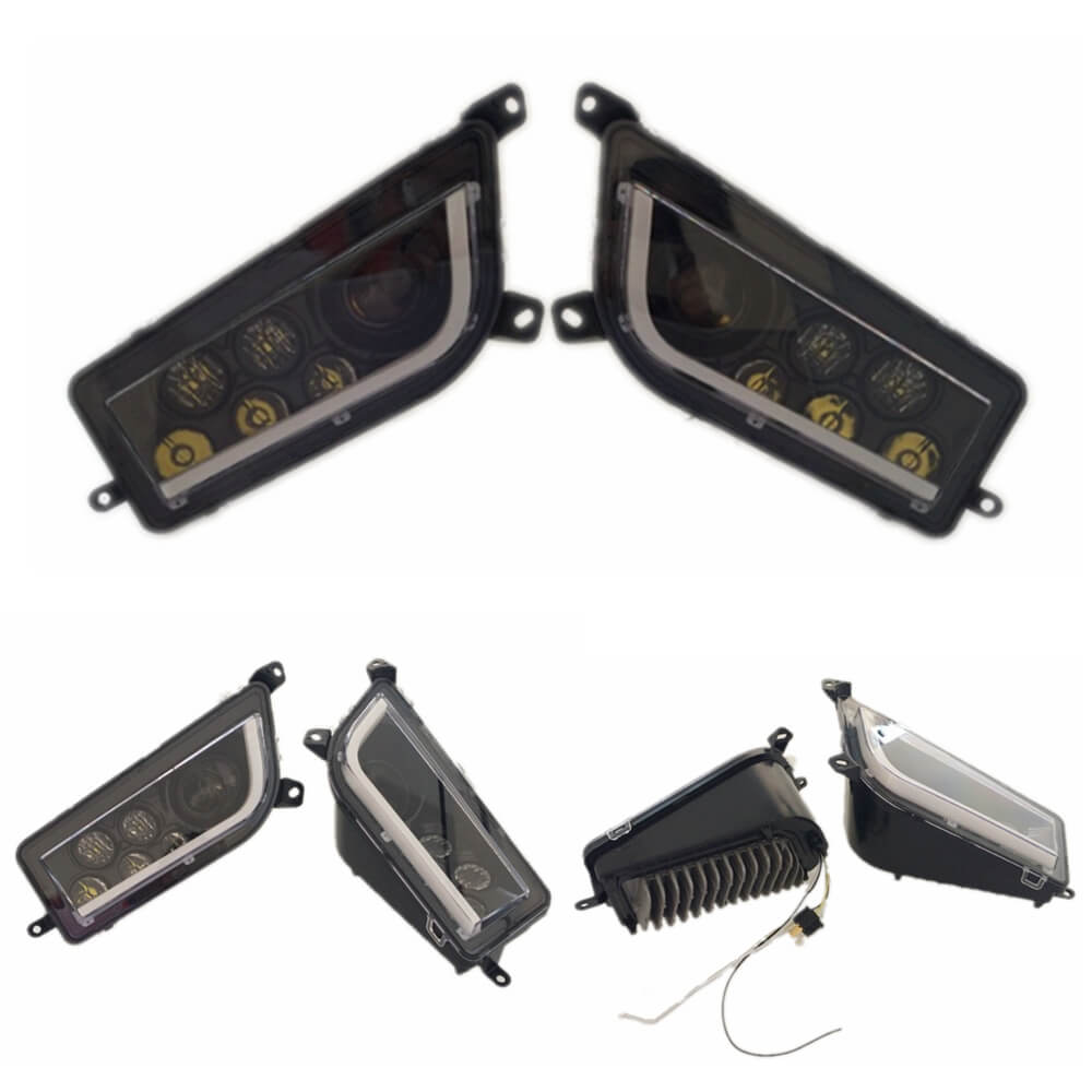 2014-2020 Polaris General RZR 1000 XP Turbo RZR 900 Black & White Angel Eye LED Headlights Halo Kit Conversion Replacement Headlamp DRL - pazoma