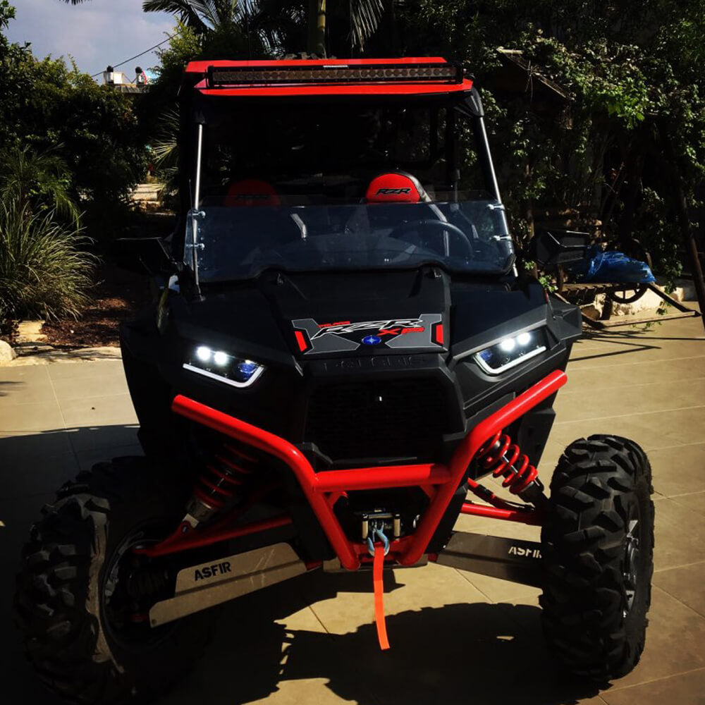 Polaris RZR XP 1000 LED Headlights RZR 900 Fits 2014-2020 UTV Headlamp with White DRL Daytime Running Lamp - pazoma